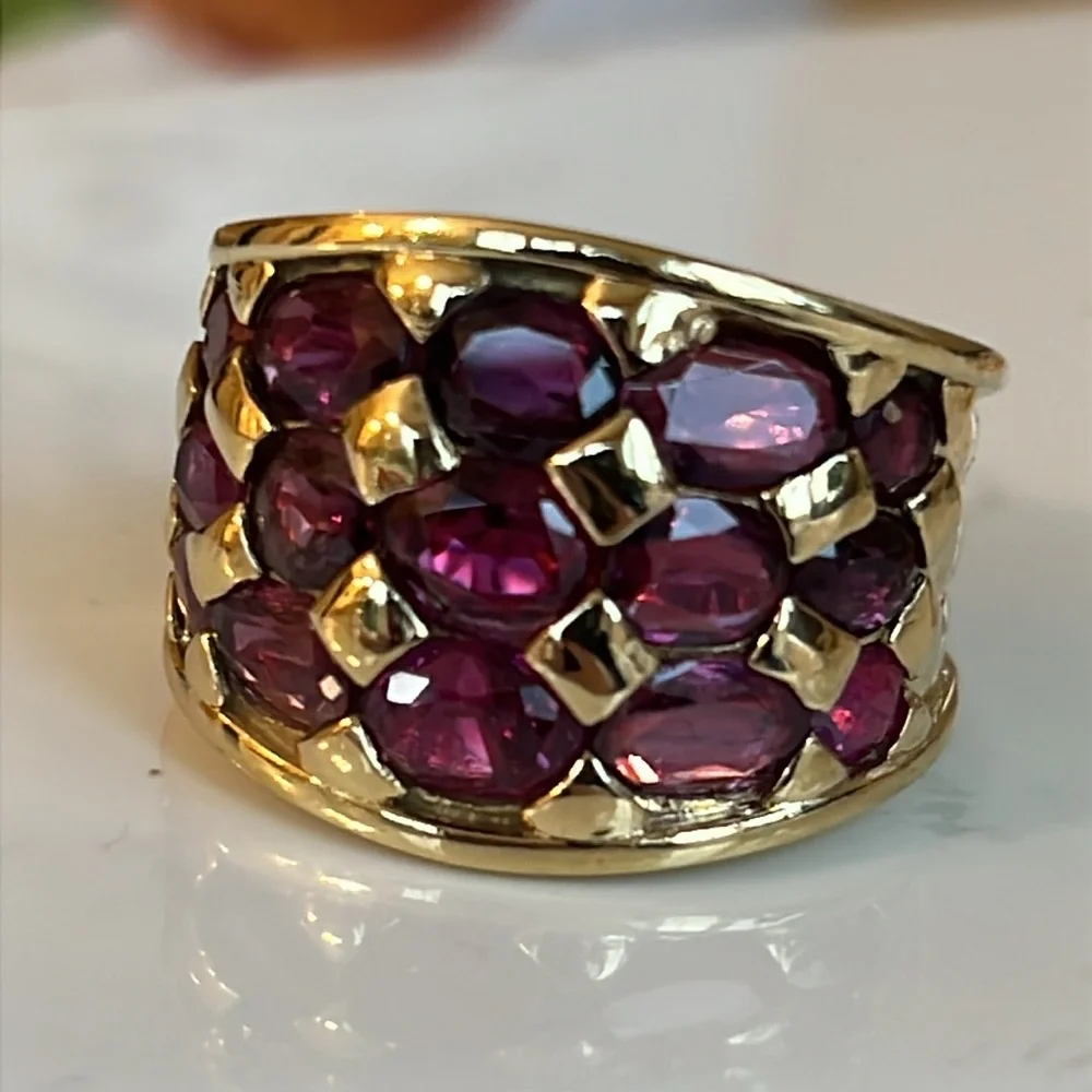 18k gold l Sapphire snd ruby band - Picture 8 of 11